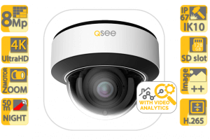 8MP QVP83DSA MotorZoom Dome with Analytics