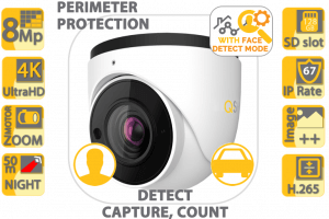 8MP QVP85DELA AI Perimeter Protection Dome