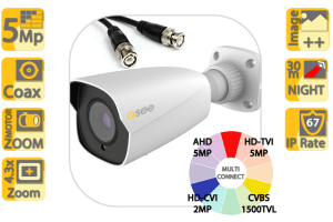 5MP QH7452B AHD/TVI MotorZoom Coax Bullet