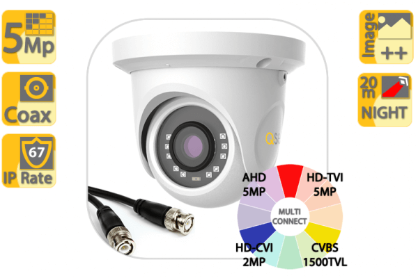 5MP QH7554D AHD/TVI Coax Dome