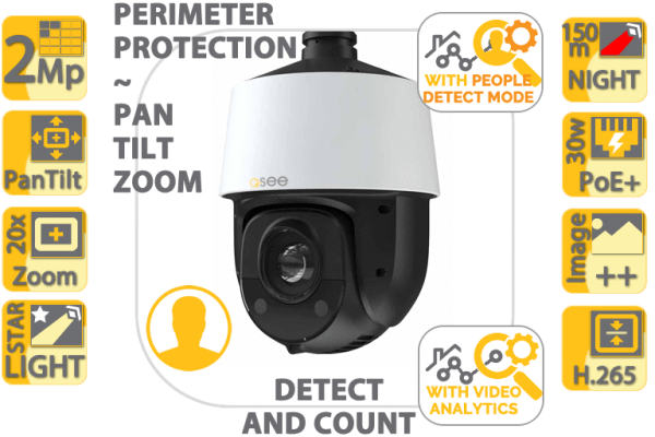 2MP QVP220PZ 20x PTZ with Analytics